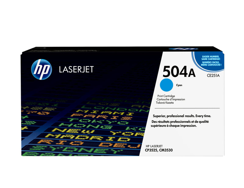 HP Original 504A LaserJet-tonerpatron, cyan