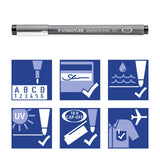 Staedtler pigment liner 308 fineliner Blå 1 stk