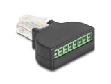 DeLOCK 90654 kabel kønsskifter RJ45 8 pin terminal block Sort