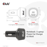 CLUB3D CAC-1922 oplader til mobil enhed Laptop Sort Cigartænder Automatisk