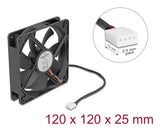 DeLOCK 67303 Computerkølesystem Computerkabinet Ventilator 12 cm Sort 1 stk