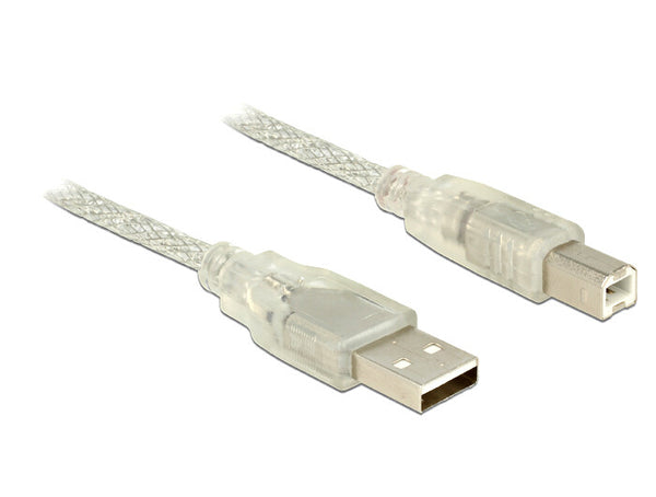 DeLOCK 83892 USB-kabel USB 2.0 1 m USB A USB B 0,48 Gbit/sek. Transparent