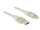 DeLOCK 83893 USB-kabel USB 2.0 1,5 m USB A USB B 0,48 Gbit/sek. Gennemsigtig