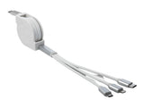 DeLOCK 85844 USB-kabel USB 2.0 0,98 m USB C USB C/Micro-USB B/Lightning Sølv, Hvid
