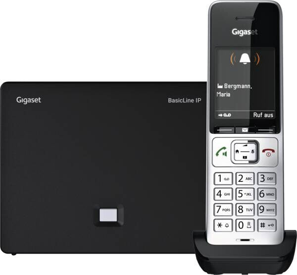 Gigaset BasicLine IP + COMFORT 500HX DECT telefon Nummervisning Sort, Sølv