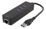 Deltaco Network adapter 1xGbitRJ45 1xUSB3 A ma 3x USB3 fe black