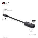 CLUB3D CAC-1188 videokabel adapter 0,09 m Mini DisplayPort HDMI Sort