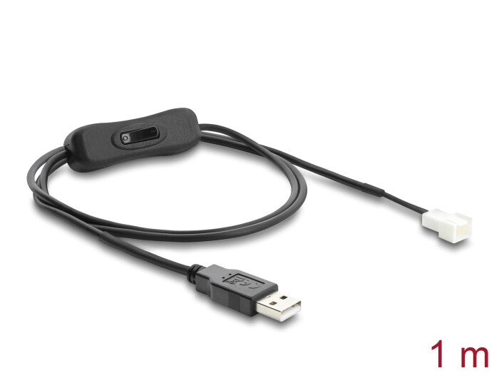 DeLOCK 91233 el-ledning Sort 1 m USB A Molex (3-pin)