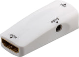 Goobay 44794 kabel kønsskifter HDMI Type A VGA + 3.5mm Hvid