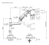 Digitus DA-90475 skærmbeslag og -stativer 144,8 cm (57") Skrivebord Sort