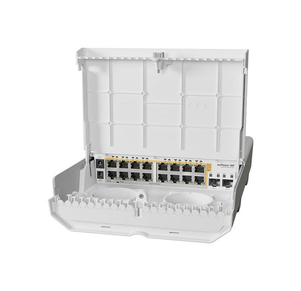 Mikrotik netPower 16P L2/L3 Gigabit Ethernet (10/100/1000) Strøm over Ethernet (PoE) Hvid
