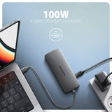 Axagon HMC-8HLSA dockingstation Ledningsført USB 3.2 Gen 1 (3.1 Gen 1) Type-C Grå