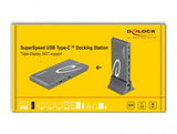 DeLOCK 87772 dockingstation Ledningsført Thunderbolt 3 Grå