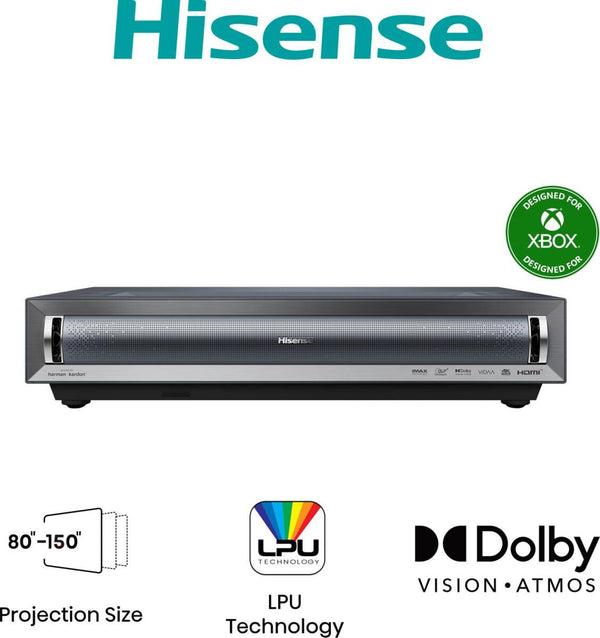 Hisense PX3 projektion-tv Ultrakort projektor med kort projiceringsafstand 2800 ANSI lumens UHD 4K (3840x2160) Sort, Mørkegrå