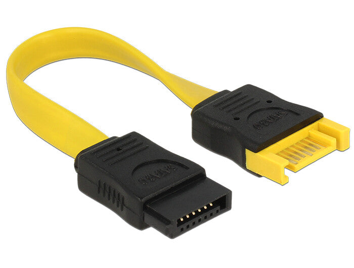 DeLOCK 0.1m 2xSATAIII SATA-kabel 0,1 m SATA 7-pin Sort, Gul