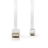 Nedis CCBW60500WT10 USB-kabel USB 2.0 1 m USB A Micro-USB B 0,48 Gbit/sek. Hvid