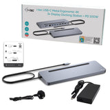 i-tec C31FLAT2PDPRO dockingstation Ledningsført USB 3.2 Gen 1 (3.1 Gen 1) Type-C Sølv