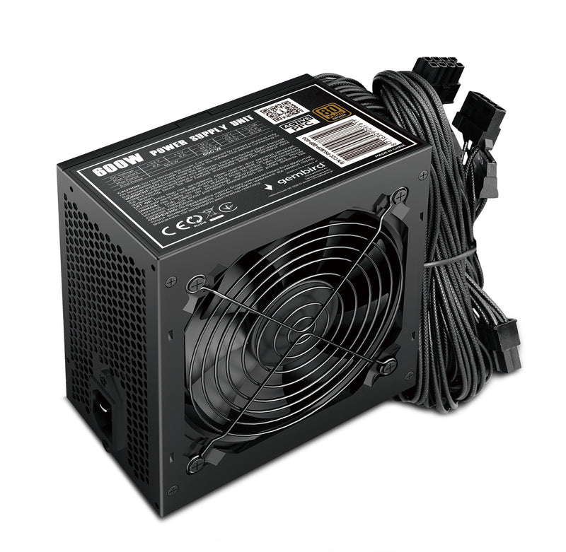 Gembird CCC-PSU80P-BBP-600 enhed til strømforsyning 600 W 24-pin ATX ATX Sort