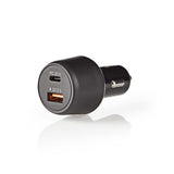 Nedis CCPD30W100BK oplader til mobil enhed Smartphone Sort Cigartænder Hurtig opladning Automatisk