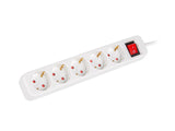 Lanberg PS1-05F-0150-W stikdåse 1,5 m 5 AC stikkontakt(er) Indendørs Hvid