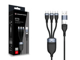 Conceptronic ETTA06B15C USB-kabel USB 2.0 1,5 m USB A/USB C 3 x USB C 0,48 Gbit/sek. 100 W Sort