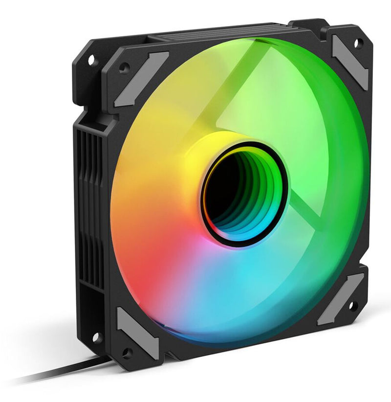 Sharkoon SHARK Mirror PWM RGB Computerkabinet Ventilator 12 cm Sort 1 stk