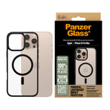 PanzerGlass ® HardCase Transparent m. Sort MagSafe & Ramme iPhone 16 Pro Max