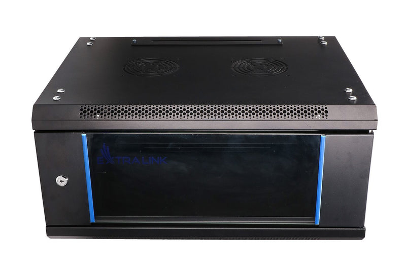Extralink 4U 600X450 WALL-MOUNTED RACKMOUNT CABINET BLACK Vægmonteret stativ Sort