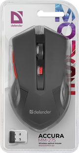 Defender ACCURA MM-275 mus Kontor Højre hånd RF trådløst Optisk 1600 dpi