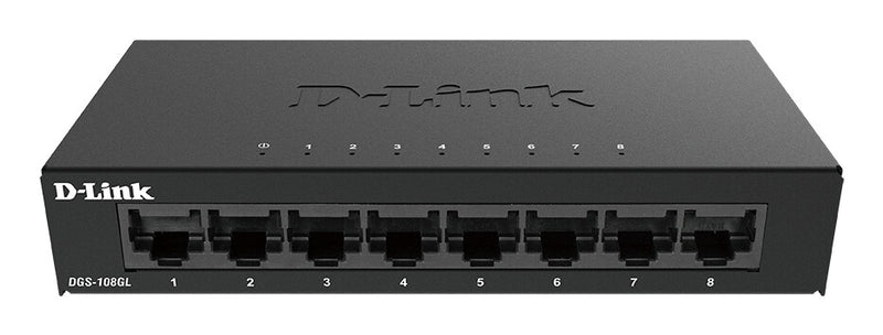 D-Link DGS-108GL netværksswitch Ikke administreret Gigabit Ethernet (10/100/1000) Sort