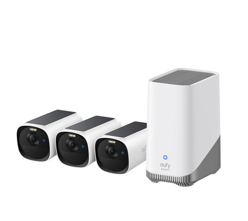 Eufy eufyCam E40 3-Cam Kit + HomeBase S280 Kugle (form) IP-sikkerhedskamera Udendørs 2688 x 1520 pixel Væg
