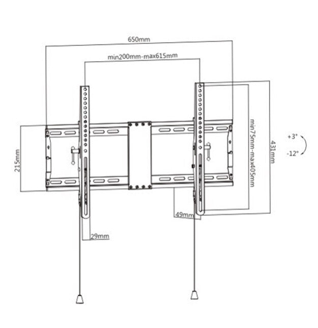 Gembird WM-80T-01 tv-beslag 2,03 m (80") Sort, Stål
