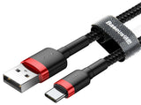 Baseus Cafule USB-kabel 2 m USB A USB C Sort, Rød