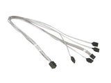 Supermicro MiniSAS HD / 4 SATA 0.7 m Hvid