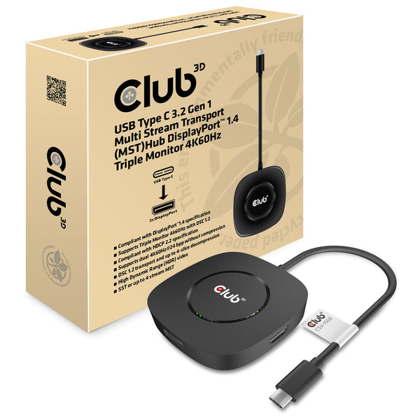CLUB3D CSV-1550 dockingstation Ledningsført USB 3.2 Gen 1 (3.1 Gen 1) Type-C Sort