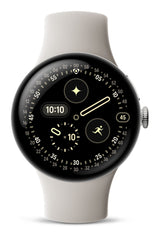 Google Pixel Watch 4 AMOLED 41 mm Digital Berøringsskærm 4G Sølv Wi-Fi GPS (satellit)