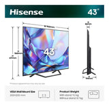 Hisense 43A7DS 109,2 cm (43") 4K Ultra HD Smart TV Wi-Fi Sort
