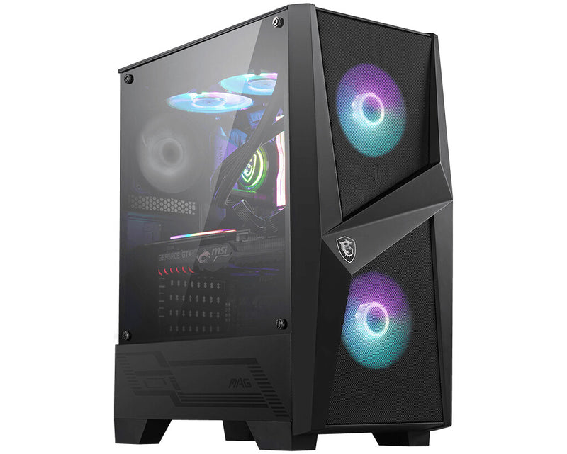 MSI MAG FORGE 100R computeretui Midi Tower Sort, Transparent