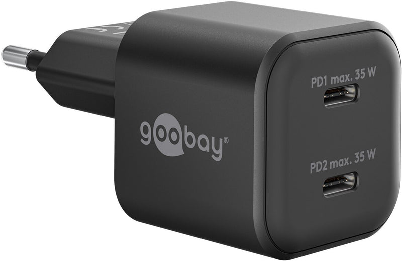 Goobay 75333 oplader til mobil enhed Universel Sort Vekselstrøm Hurtig opladning Indendørs