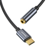 Baseus L54 kabel til mobiltelefon Sort, Grå USB C 3.5mm