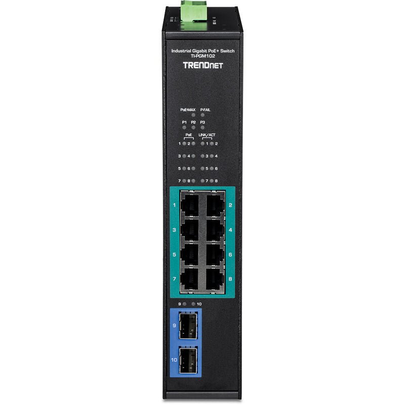 Trendnet TI-PGM102 netværksswitch Gigabit Ethernet (10/100/1000) Strøm over Ethernet (PoE) Sort