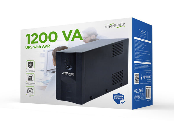 Gembird UPS-PC-1202AP UPS-enhed Interaktivt indgangsstik 1,2 kVA 720 W 4 AC stikkontakt(er)
