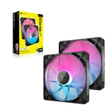 Corsair iCUE LINK RX140 RGB Computerkabinet Ventilator 14 cm Sort 2 stk