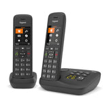 Gigaset C575A Duo Analog/DECT-telefon Nummervisning Sort