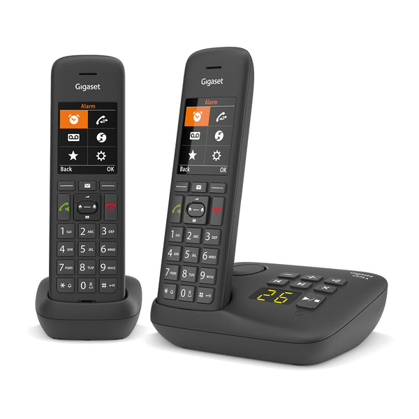 Gigaset C575A Duo Analog/DECT-telefon Nummervisning Sort