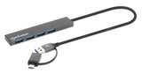 Manhattan 181006 dockingstation USB 3.2 Gen 1 (3.1 Gen 1) Type-A Grå