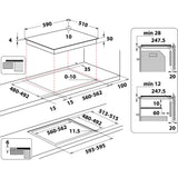 Whirlpool WLB6860NE/S Sølv Indbygget Zone induktionskogeplade 4 zone(s)