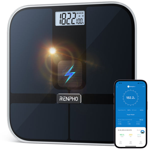 Renpho Elis Solar 2 Firkant Sort Elektronisk personlig vægt