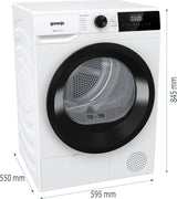 Gorenje DHNE83 tørretumbler Fritstående Front-læsning 8 kg Hvid