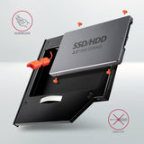 Axagon RSS-CD09 2.5 SSD/HDD caddy into DVD slot 9.5 mm LED ALU interface-kort/adapter Intern SATA